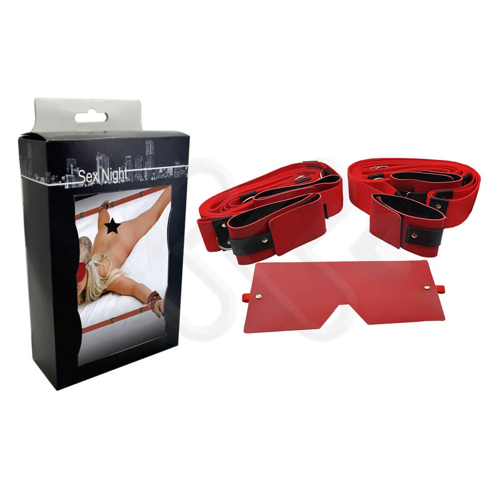 Amarras em Nylon com Algemas, Tornozeleiras e Venda em Couro Sintético - InNamorata Sex Night Cama Graduada | Disponível em 2 Cores - 1
