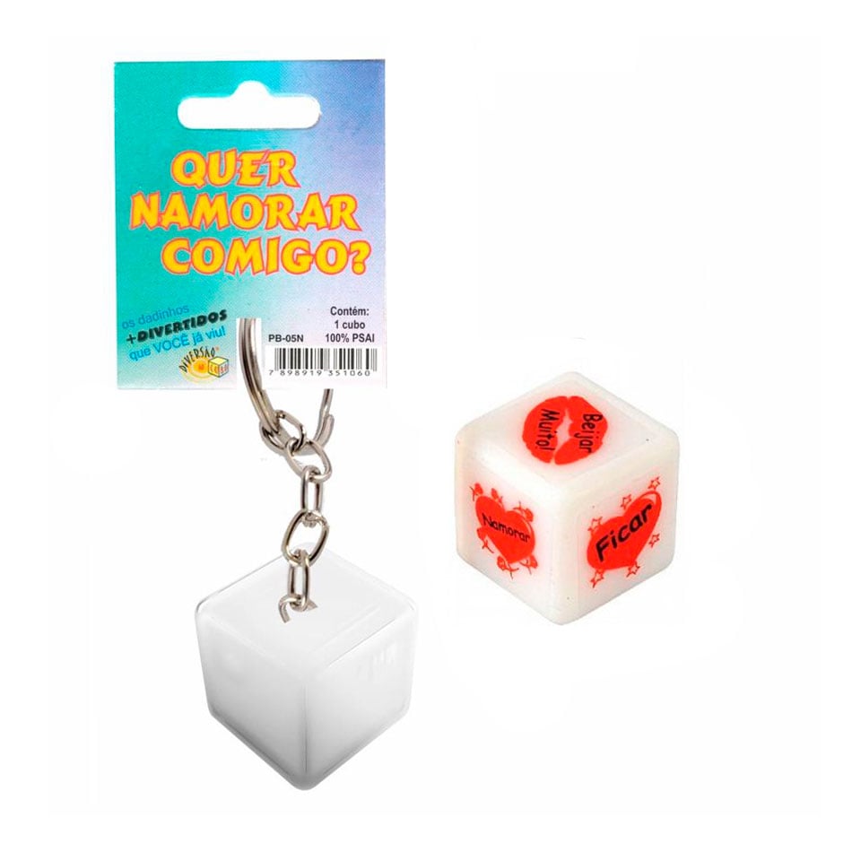 Dado com Chaveiro - Quer Namorar Comigo - 1