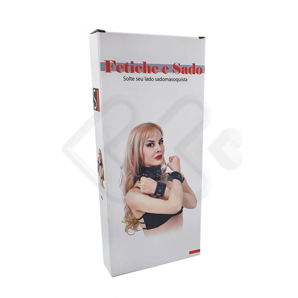 MJANU - Coleira e Algemas Feitas em Couro Sintético - 9