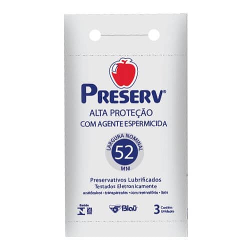 Preserv Alta Proteção - Preservativo com Agente Espermicida - 3 Unidades - 1