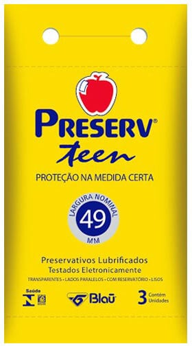 Preserv Teen - Preservativo Focado para o Público Jovem com Diâmetro Menor - 3 Unidades - 1