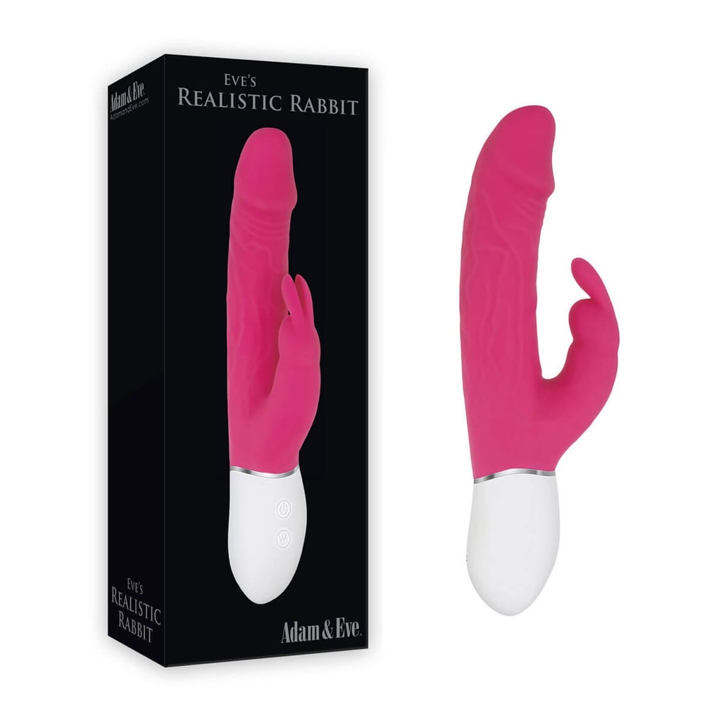 Vibrador de Ponto G em Formato de Prótese Realística e Coelho com 9 Modos de Vibração - Adam & Eve Realistic Rabbit - 21,1 x 3,3 cm - 1