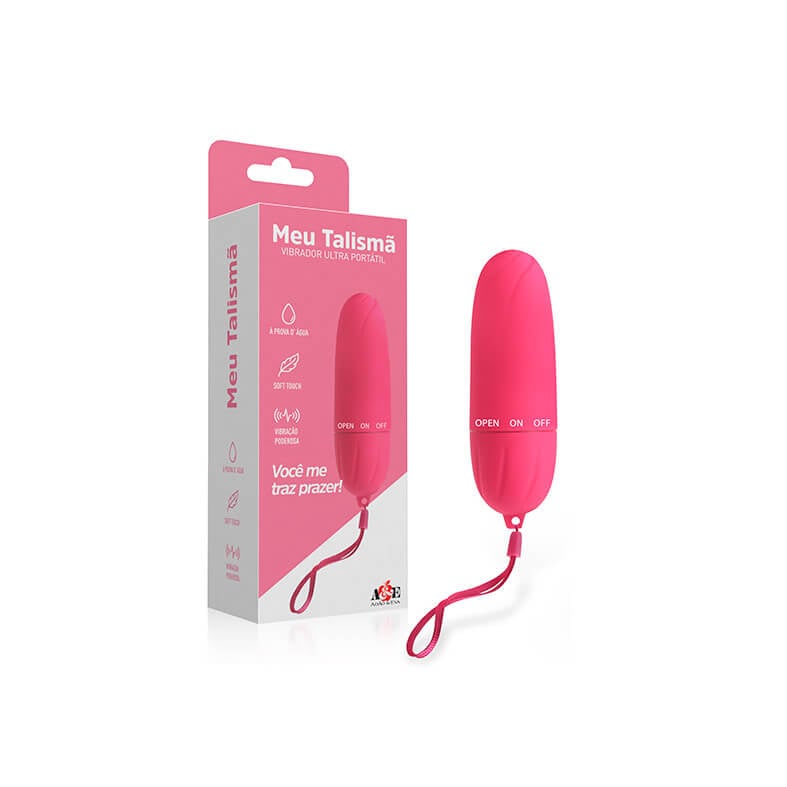 Cápsula Vibratória com Vibração Única e Textura Massageadora - Adão & Eva Meu Talismã - 5,5 x 2,9 cm - 1