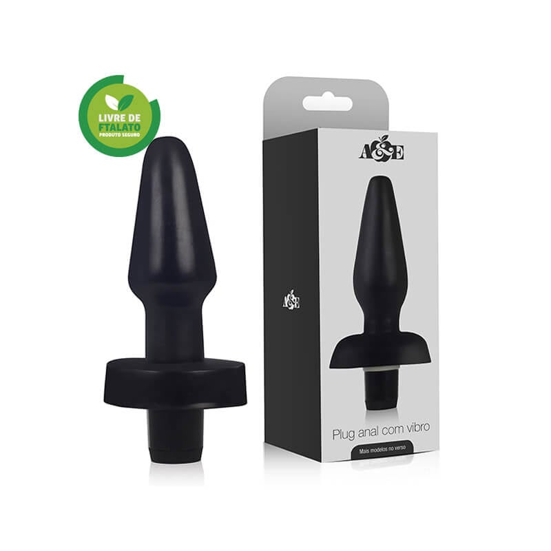 Plug Anal Cônico em PVC com 7 Modos de Vibração e Luz de Led - Adão & Eva | 11 x 4,3 cm - 1