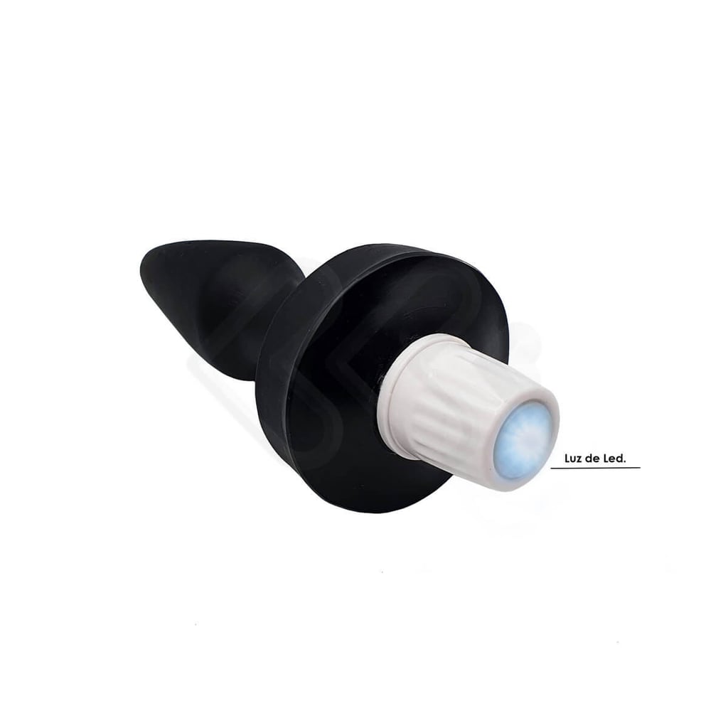 Plug Anal Cônico em PVC com 7 Modos de Vibração e Luz de Led - Adão & Eva | 11 x 4,3 cm - 3