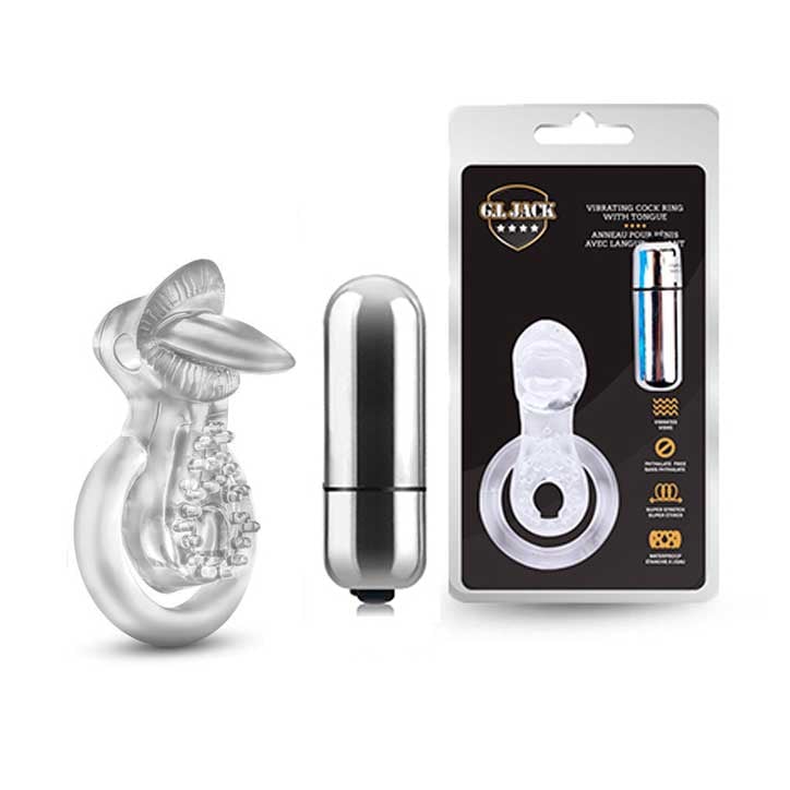 Anel Peniano com Língua, Capsula Vibratória e 7 Vibrações - G.I. Jack Vibrating Cock Ring With Tongue | 10 x 5,2 cm - 1