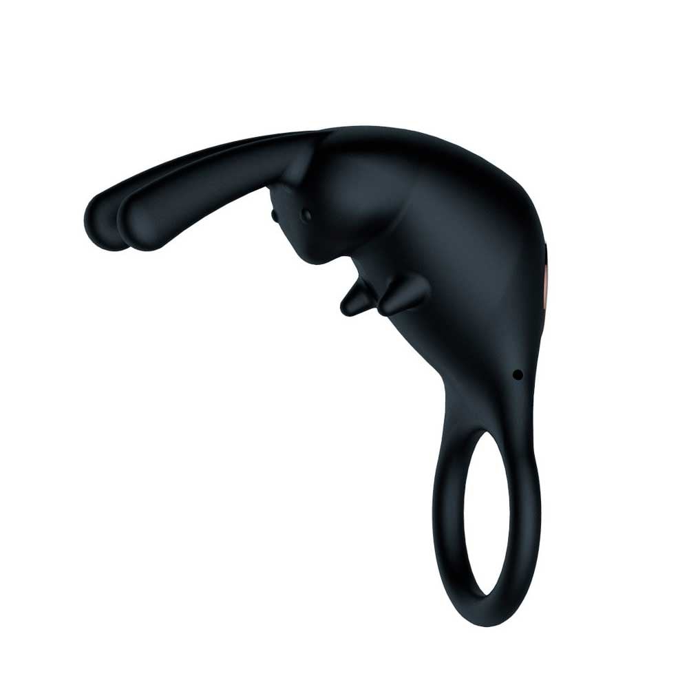 Anel Peniano Recarregável com Estimulador Clitoriano em Formato de Coelho e 8 Modos de Vibração - 1