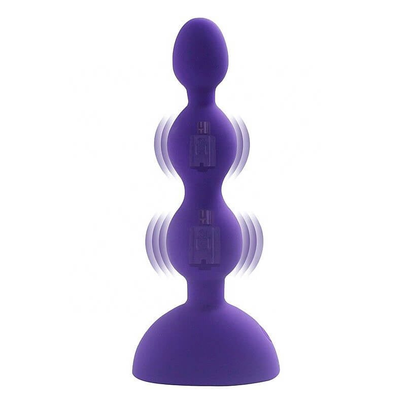 Aphrodisia Anal Beads-S - Plug Anal Escalonado Recarregável com 10 Níveis de Vibração | Cor: Roxo - 3