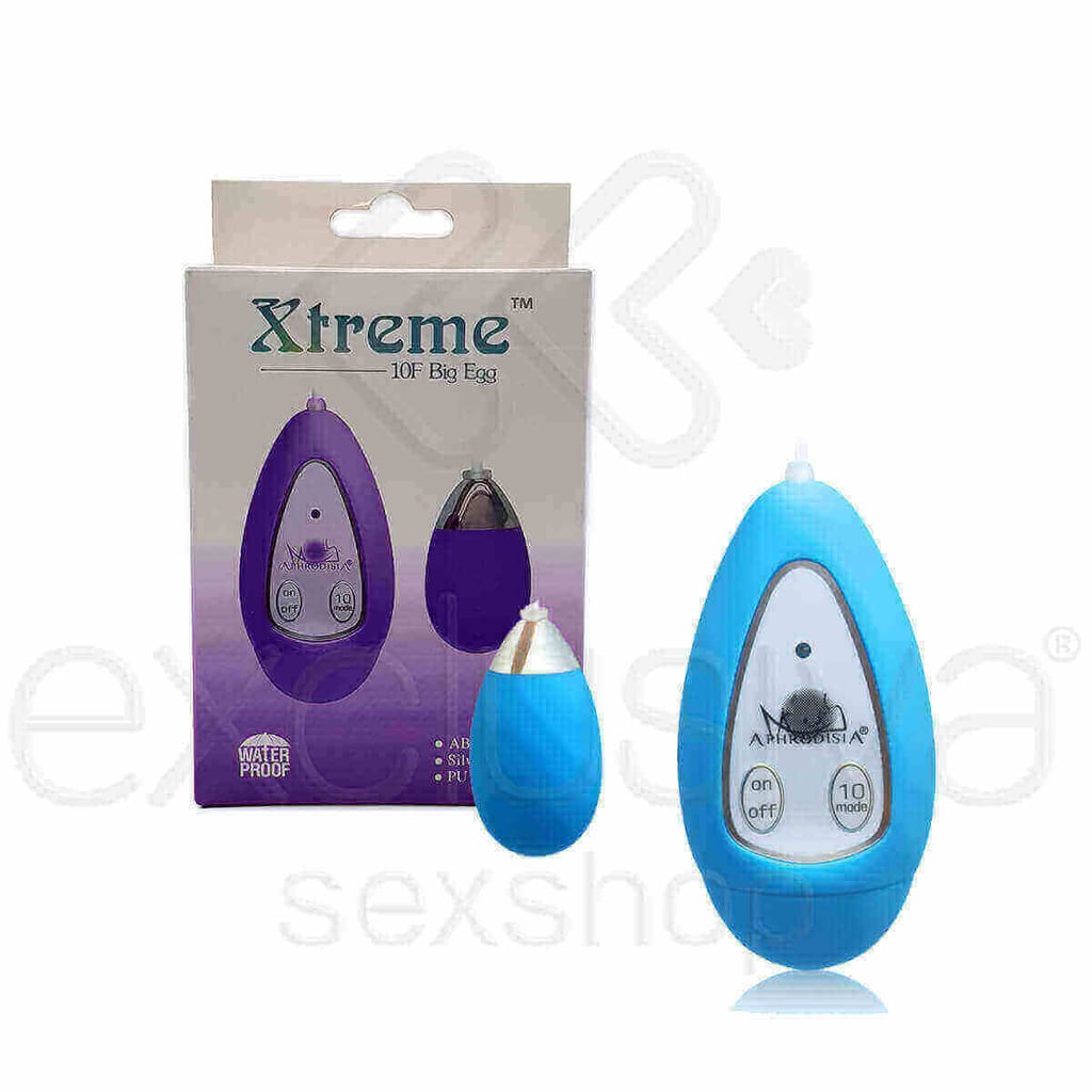 Aphrodisia Xtreme Big Egg - Cápsula Vibratória com 10 Modos de Vibrações Controladas por Controle Remoto - 7,5 x 4 cm - 1
