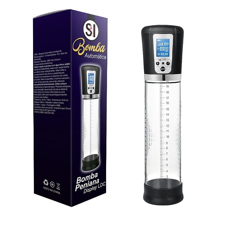 Bomba Peniana Automática 2 com 4 Modos de Vibrações - Sexy Import | 20 x 5,7 cm - 1