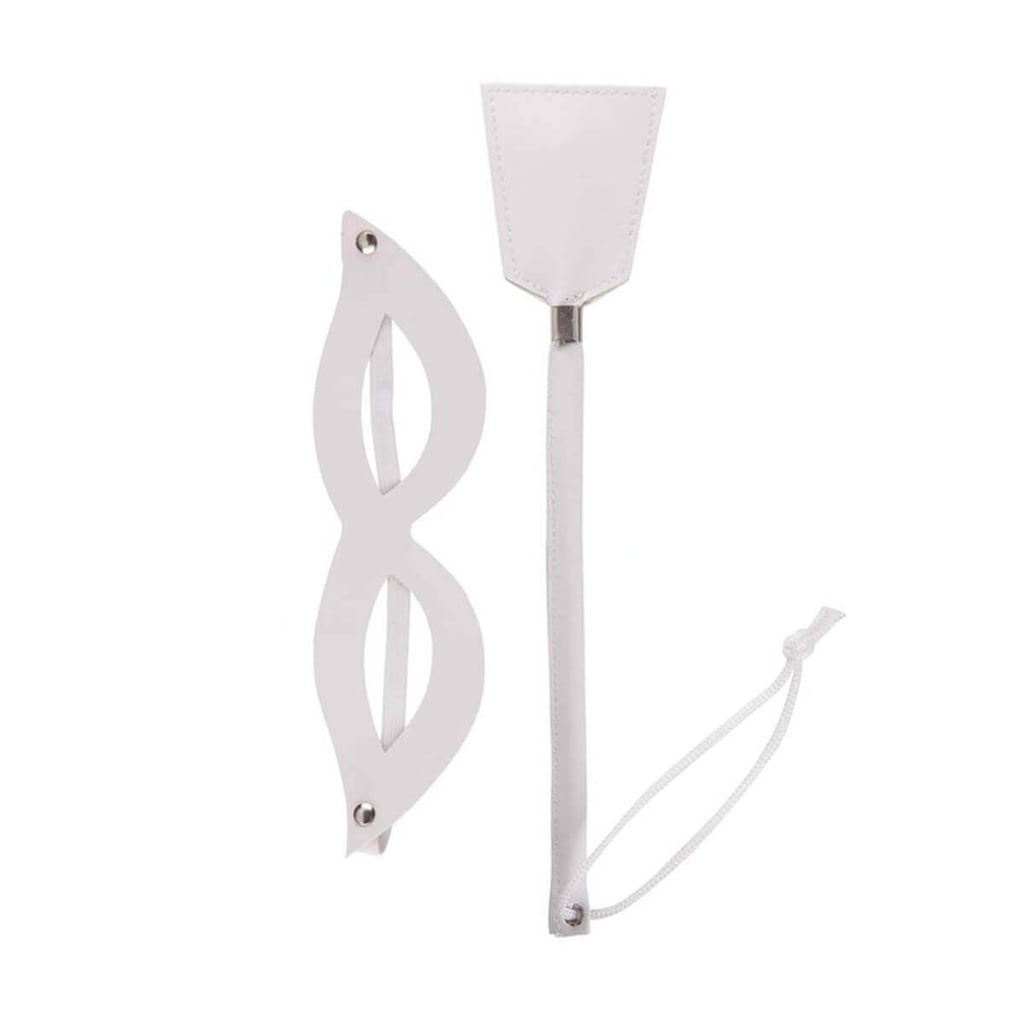 Kit Tiazinha Máscara e Chibata com Alça Feito em Couro Sintético - Brasil Fetiche | Disponível em 5 Cores - 1