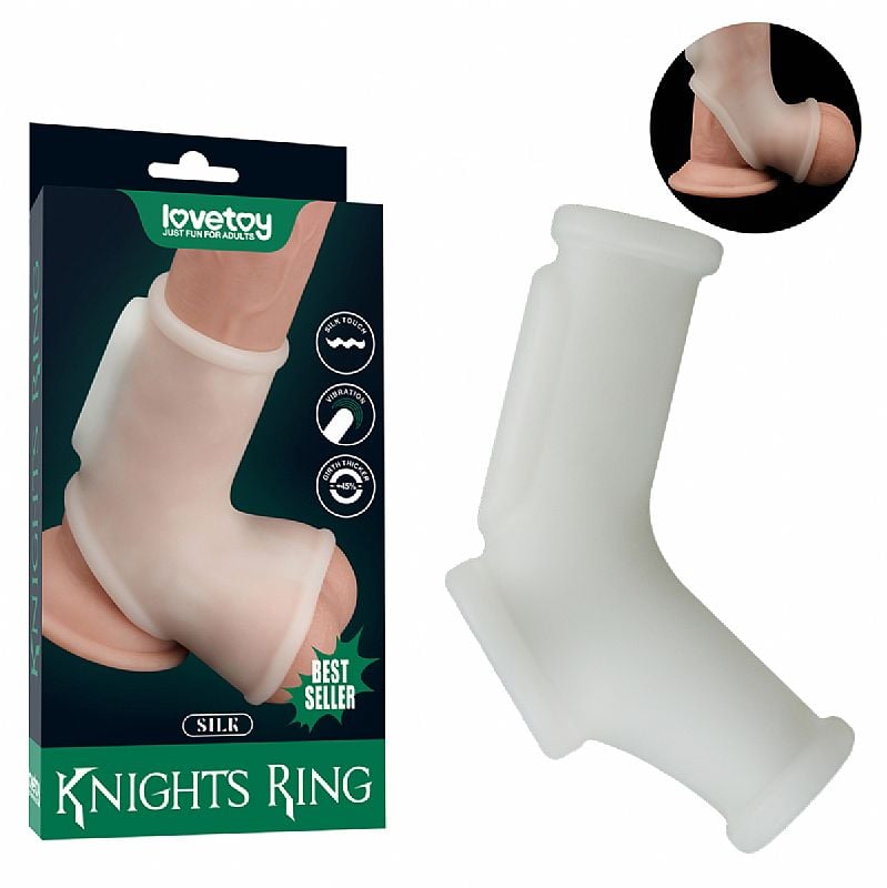 Capa Peniana e Escroto Vazada em TPE e Vibração - Lovetoy Knights Ring Silk | 8 x 2,8 cm - 1