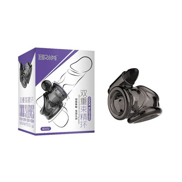 Anel Peniano Duplo em Silicone com Cápsula Vibratória e Vibração Única - Cock Sleeves | 6,5 x 4,2 cm - 1