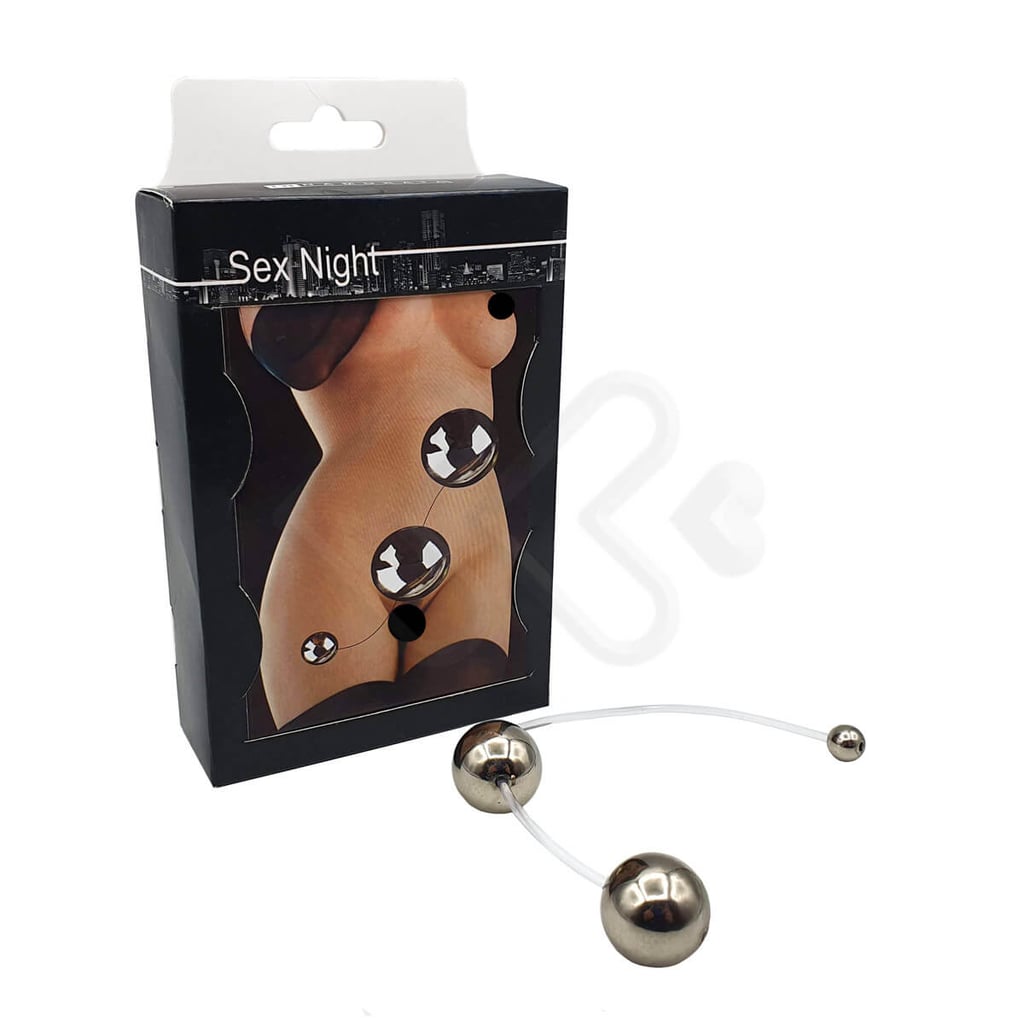 Colar Tailandês com 2 Esferas em Metal Leve - InNamorata Sex Night Anastásia Ball | 2,1 cm - 1