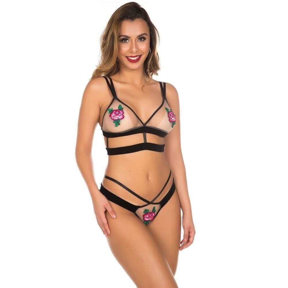 Conjunto Mistérios - Lingerie Pimenta Sexy | Tamanho Único | Disponível em 4 Cores - 3