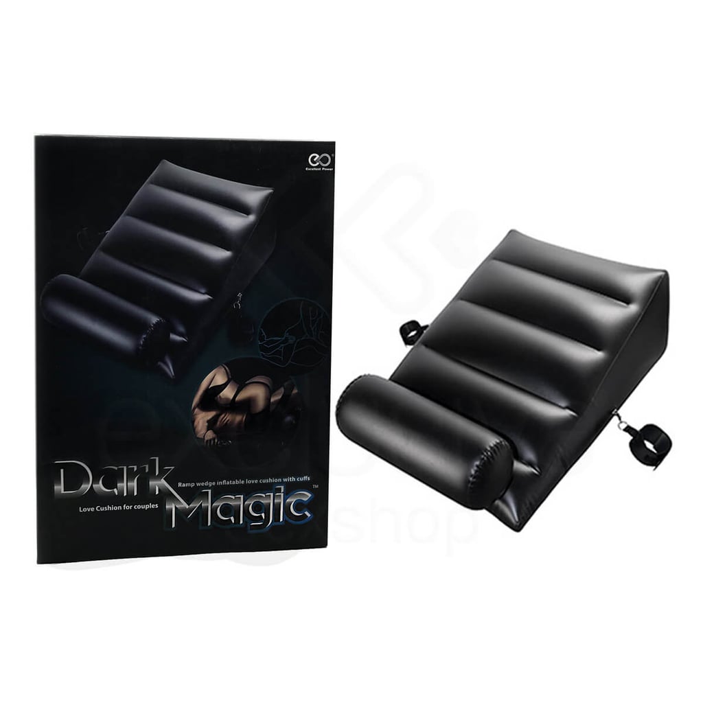 Dark Magic Love Cushion for Couples - Colchão e Almofada Inflável com Algemas para Imobilização em PVC - 95 x 60 cm - 1
