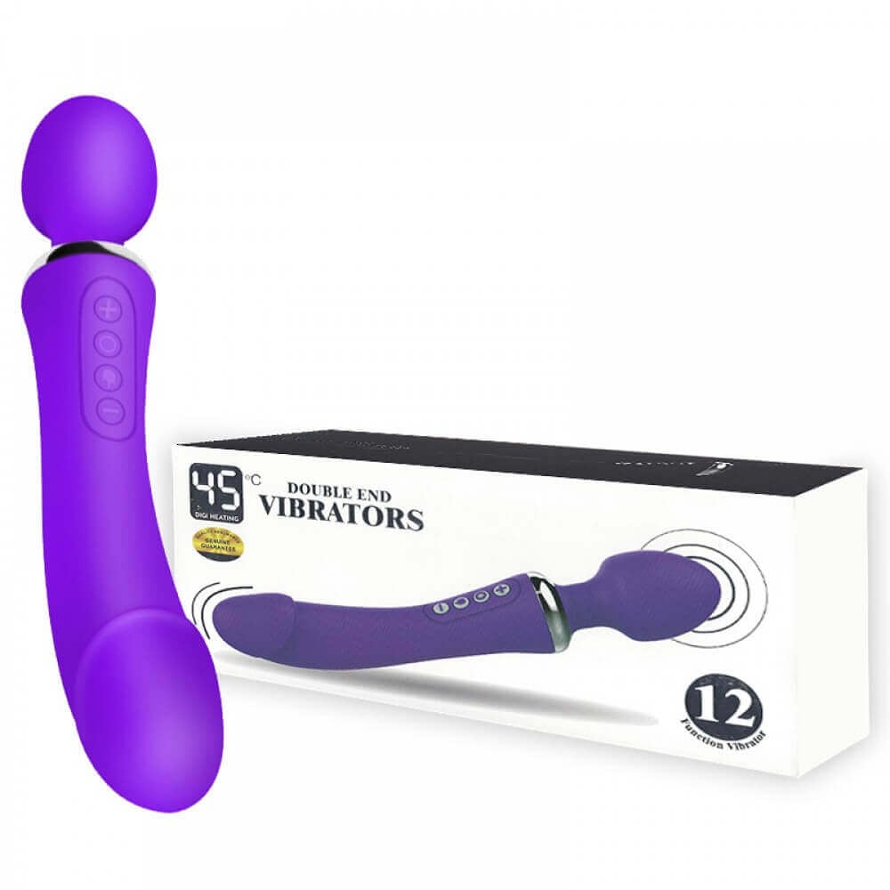 Double End Vibrators - Vibrador e Massageador Recarregável com 12 Modos de Vibração - 22 x 4 cm | Cor: Lilás - 1