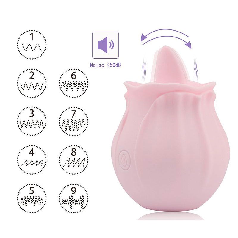 Estimulador de Clitóris em Formato de Rosa com Língua, Recarregável e 10 Modos Vibração - S-Hande Nectar | 7,8 x 5,3 cm - 3