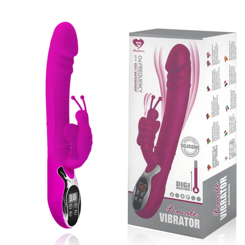Female Vibrator - Vibrador Estimulador de Clítoris, Recarregável com 12 Níveis de Vibração e Auto Aquecimento - 26 x 4 cm - 1