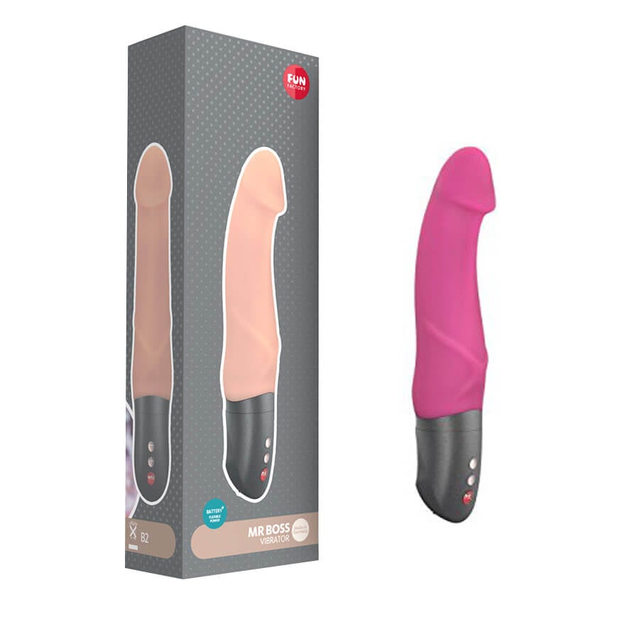 Fun Factory Mr Boss - Vibrador Ponto G em Formato de Pênis com Glande, 6 Modos de Vibração e à Prova D'Água | Cor: Rosa - 1