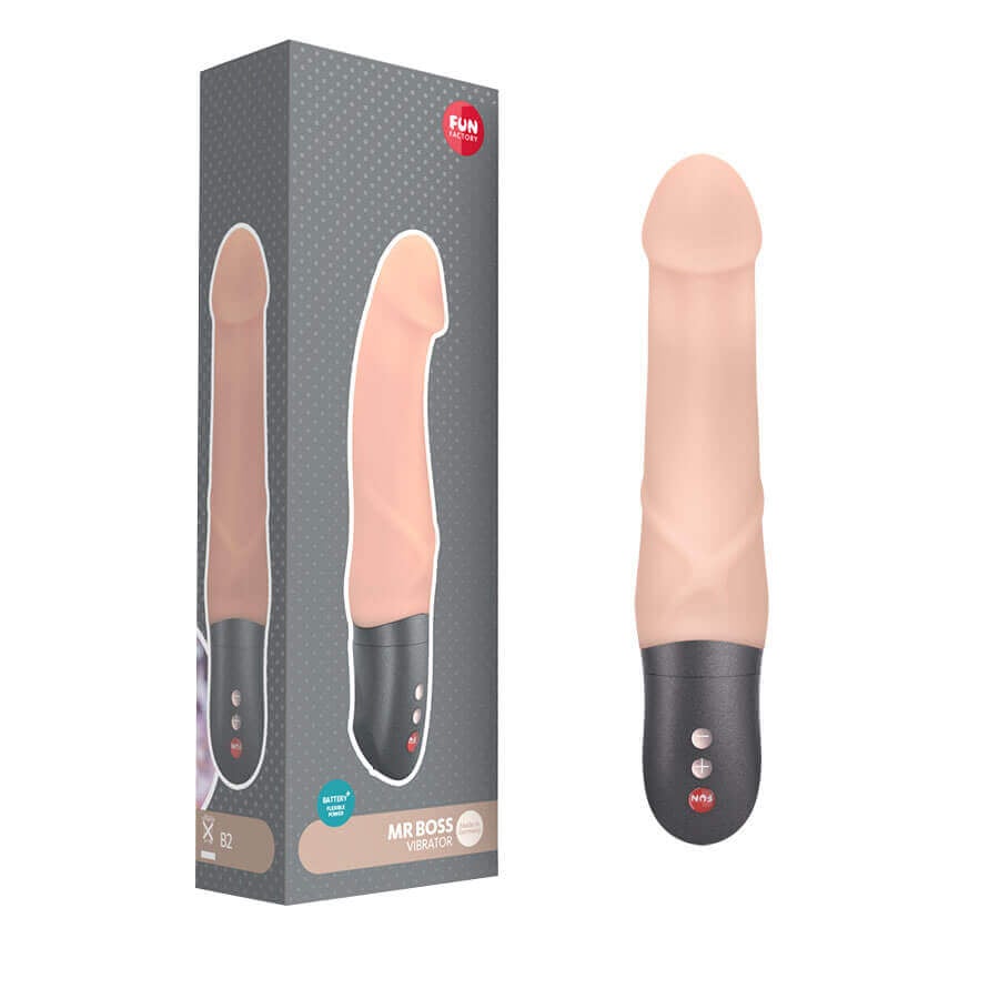 Fun Factory Mr Boss - Vibrador Ponto G em Formato de Pênis com Glande, 6 Modos de Vibração | Cor: Bege - 1