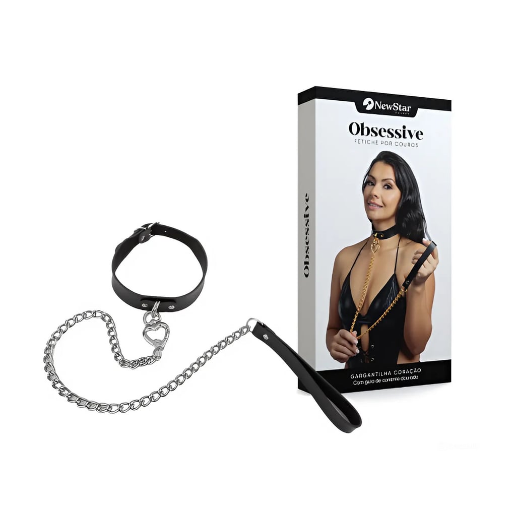 Gargantilha Coração em Couro Montana com Guia - New Star Couro | Tamanho Único - 1