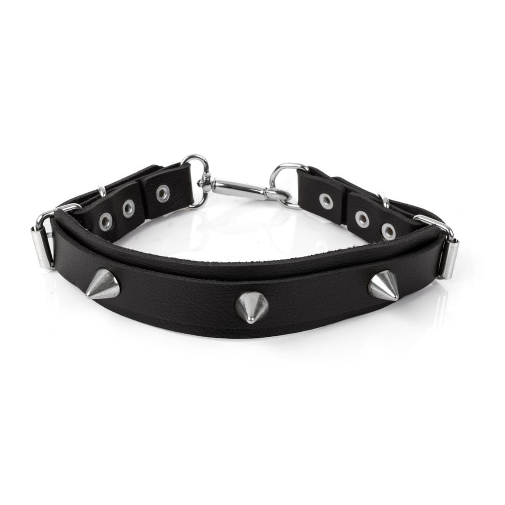 Gargantilha Hard em Couro Montana com Spike, Mosquetão e Fivelas Niquelados - New Star Couros - 2