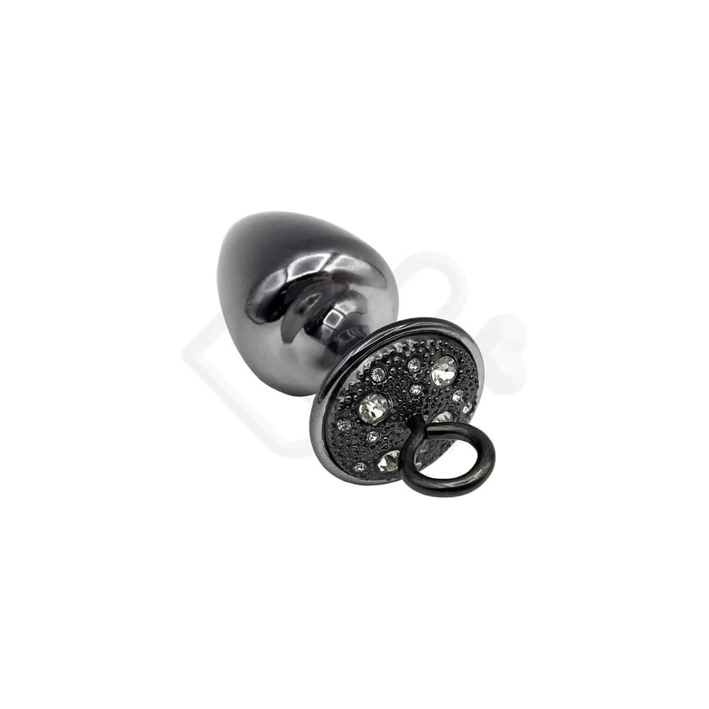 Par de Algemas em Metal com Chave de Segurança e Plug Anal "M" com Detalhes de Pedras Cravejadas - HARD - 7,2 x 3,4 cm | Disponível em 3 Cores - 2