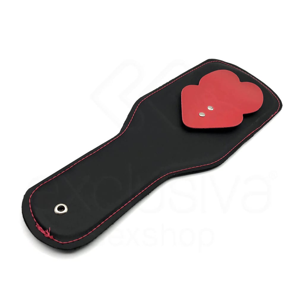 Palmatória em Couro Ecológico com Detalhes em Coração e Suporte para Pegada - InNamorata Sex Night - 31,5 cm - 2