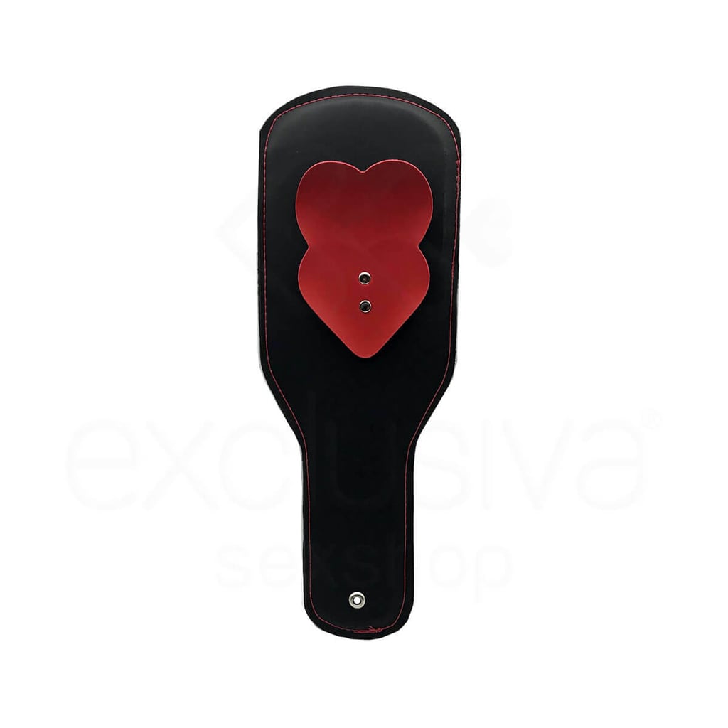 Palmatória em Couro Ecológico com Detalhes em Coração e Suporte para Pegada - InNamorata Sex Night - 31,5 cm - 3