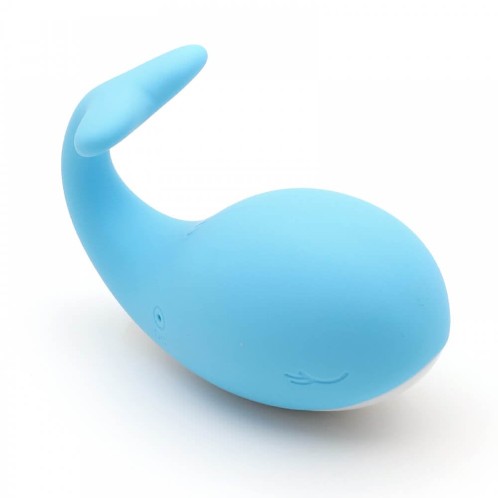 Vibrador Massageador Corporal em Forma de Baleia Recarregável com 10 Modos de Vibração e 3 Modos de Intensidade com Controle - Kisstoy Young Doris - 6,9 x 3,2 cm - 2