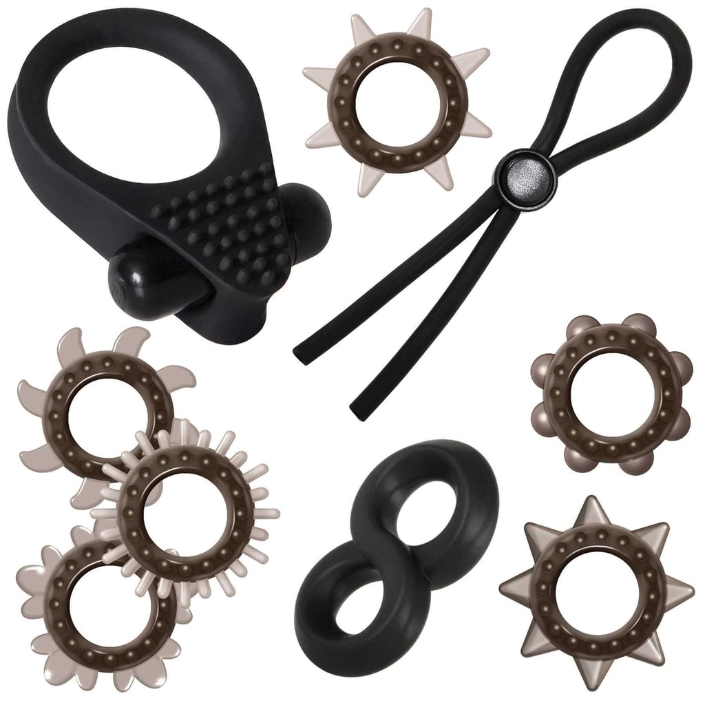 Kit de Anéis Penianos com Texturas - Adam e Eve Deluxe Penis Ring Sampler | 9 Itens - 12