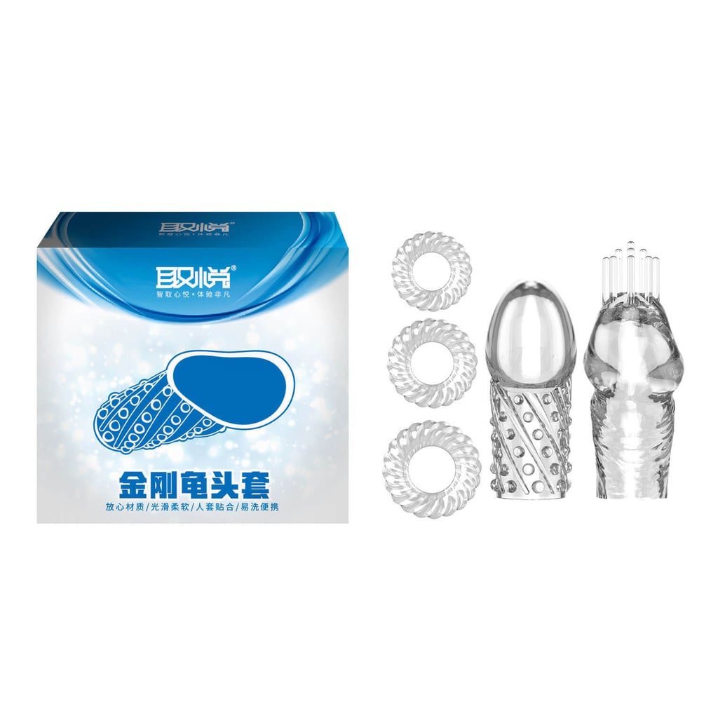 Kit com Capas para Glande com Texturas e Anéis Penianos - 1