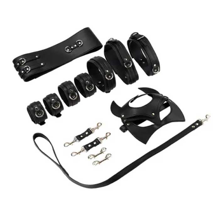 Kit Sado de Luxo com 7 Acessórios em Couro Sintético - Bondage Kits I Would Give It All To Not Be Sleeping Alone | Disponivel em 3 Cores - 24
