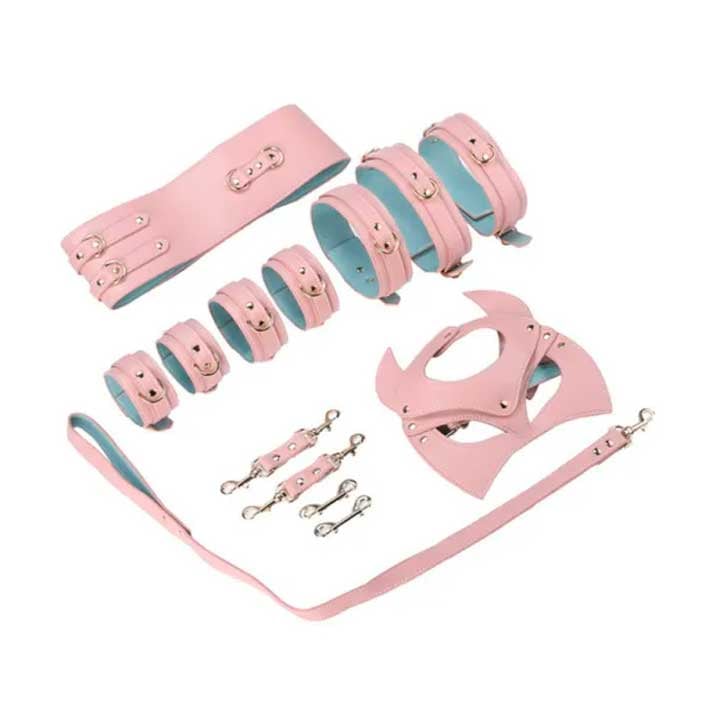 Kit Sado de Luxo com 7 Acessórios em Couro Sintético - Bondage Kits I Would Give It All To Not Be Sleeping Alone | Disponivel em 3 Cores - 2
