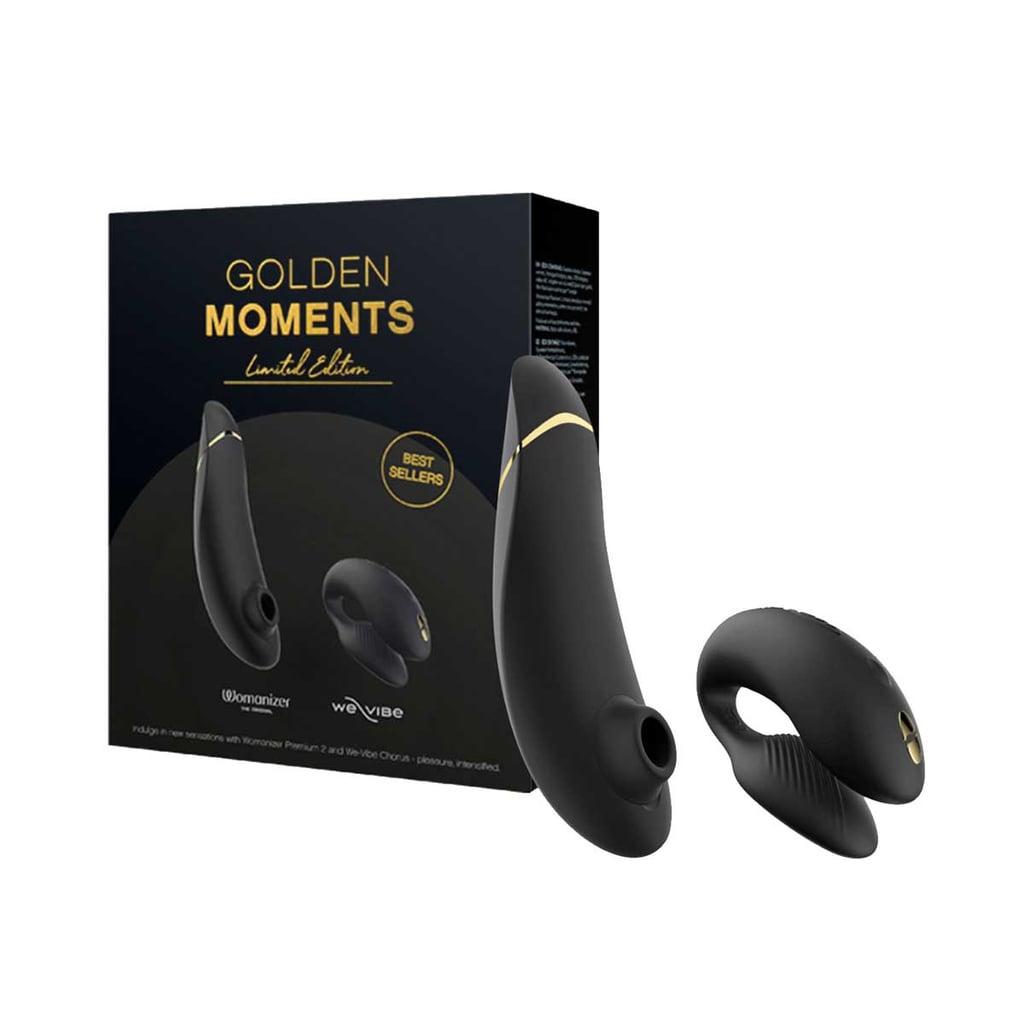 Kit com Vibrador para Casal e Estimulador de Clitóris com Tecnologia de Sucção e Carregamento USB - Womanizer x We-Vibe Golden Moments 2 - 1