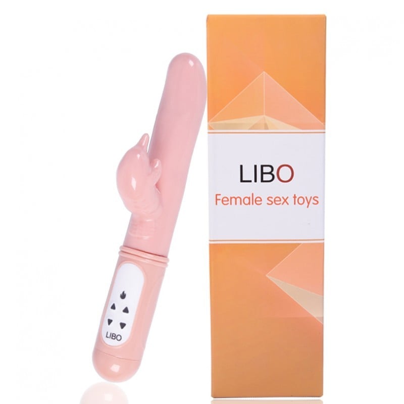 Libo - Vibrador Rotativo Recarregável com Estimulador Clitoriano com 36 Vibrações e Auto Aquecimento - 24 x 3 cm - 1