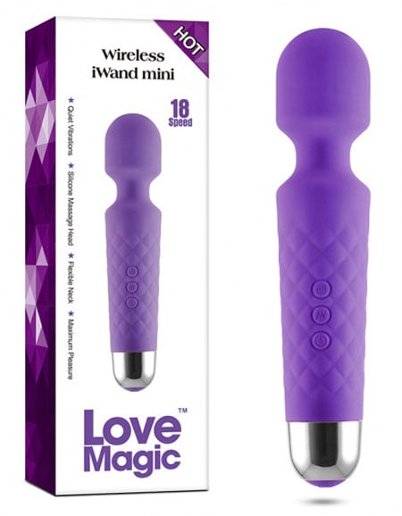 Love Magic - Massageador Erótico Recarregável em Soft Touch com 18 Funções de Vibração - 20 x 4 cm | Cor: Roxo - 1