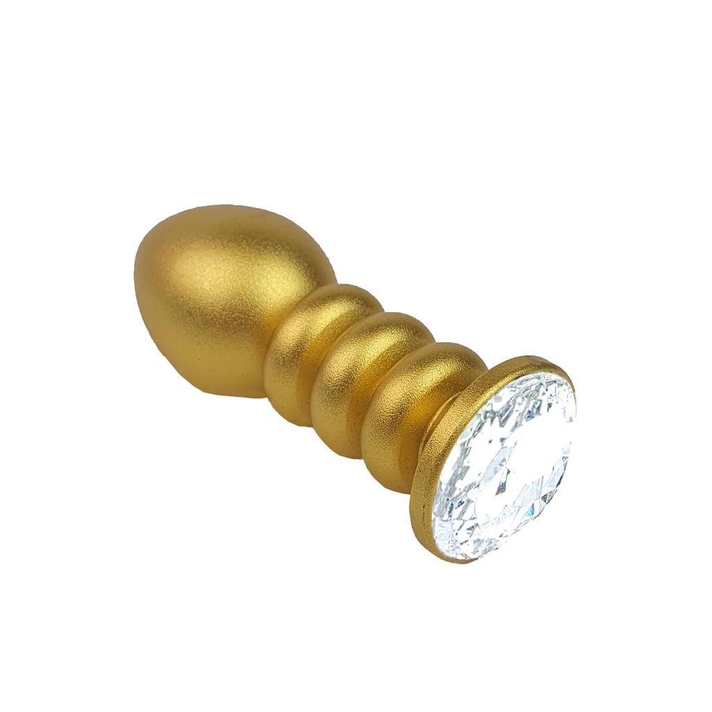 Plug Anal "P" no Formato Escalonado, Dourado e Fosco com Detalhe de Joia - Lust Metal Anal Screw | 7,7 x 2,8 cm | Disponível em 10 Cores - 6