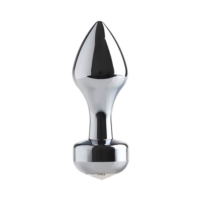 Lust Metal Silver Jewelry - Plug Anal Cromado - 8,2 x 2,9 cm | Cor: Branco - 2