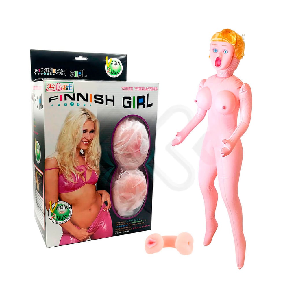Boneca Inflável com Seios, Rosto, Simulador de Gemidos, Bullet e 2 Orifícios Penetráveis em Cyberskin - Lybaile Finnish Girl With Vibrating | 1,50 cm - 1