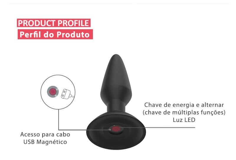 Plug Anal em Formato Cônico Controlado por Aplicativo com Ventosa e 7 Modos de Vibração - Magic Motion Equinox | 10 x 2,8 cm - 7