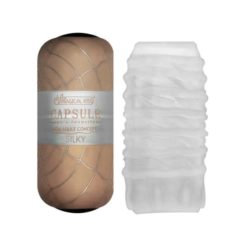 Masturbador Masculino em Formato de Cápsula e Textura Interna - Magical Kiss Capsule Silky - 1