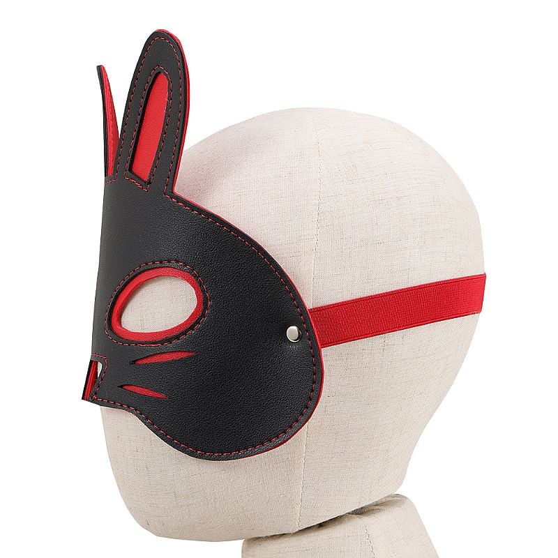 Máscara com Formato de Coelho em Couro Sintético - Sexy Import | 25,5 x 20 cm - 2