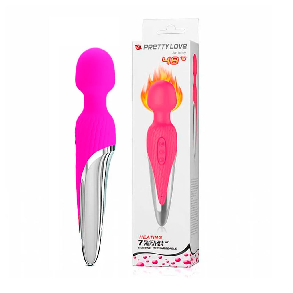 Massageador com 7 Modos de Vibração, Função Aquecimento e Recarregável - Pretty Love Antony | 26,3 x 4,7 cm - 1