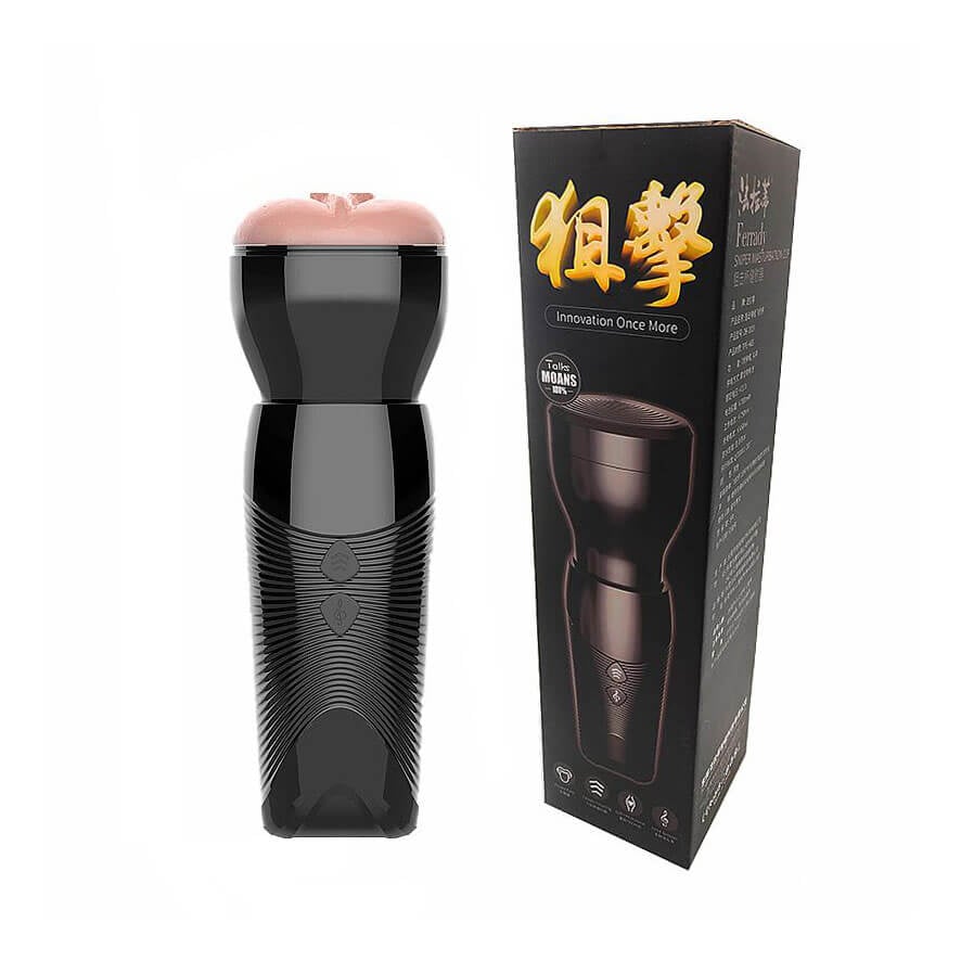 Masturbador Lanterna em Forma de Vagina Realística com 7 Movimentos Vai e Vem, Ventosa Removível e Gemido - Sniper - 1