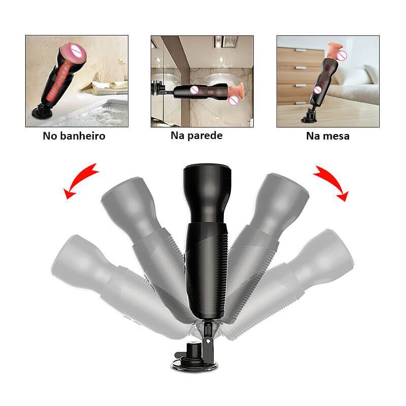 Masturbador Lanterna em Forma de Vagina Realística com 7 Movimentos Vai e Vem, Ventosa Removível e Gemido - Sniper - 8