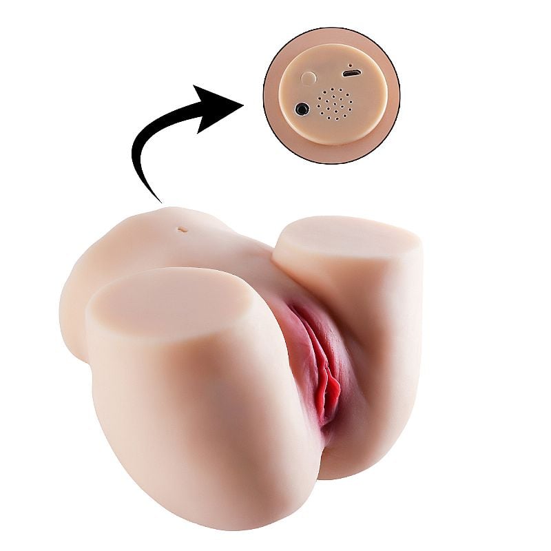 Masturbador Masculino em Forma de Bunda com Vagina e Ânus Penetráveis, 10 Modos de Vibração, Controle Remoto Sem Fio e Gemidos - M4 | 28 x 21 cm - 1