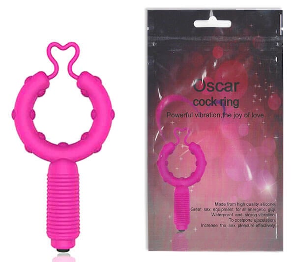 Oscar Cock Ring - Anel Peniano com Estimulador Clitoriano e Vibração Única - 10 x 5 cm | Cor: Rosa - 1