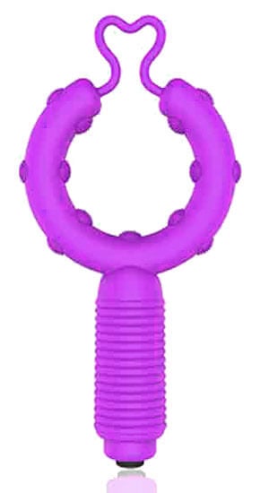 Oscar Cock Ring - Anel Peniano com Estimulador Clitoriano e Vibração Única - 10 x 5 cm | Cor: Roxo - 2